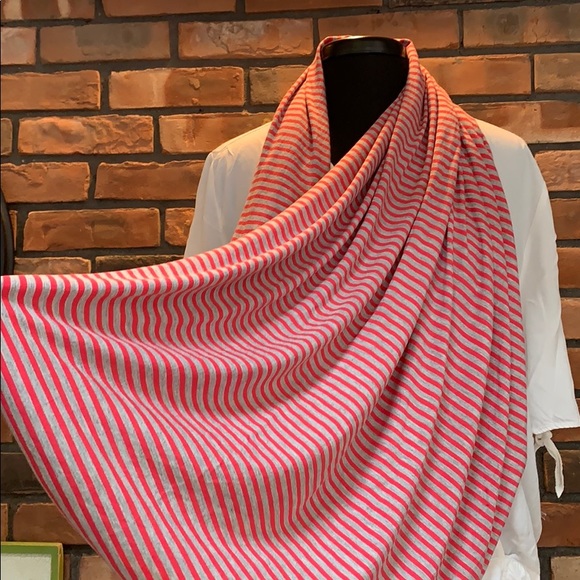 Calvin Klein Accessories - ❄️❤️Red and White Striped Cotton Infinity Scarf